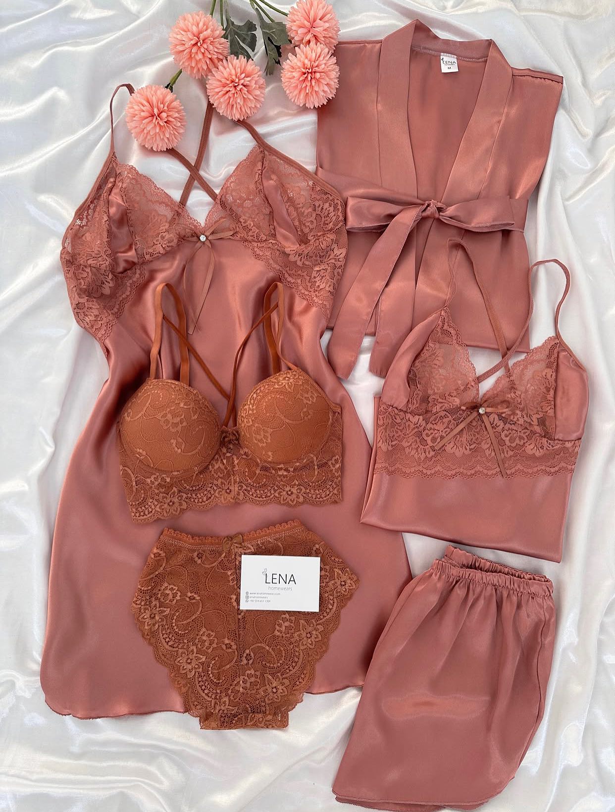 Red Lovely Night Suit & Bra Penty Set Combo for Women's