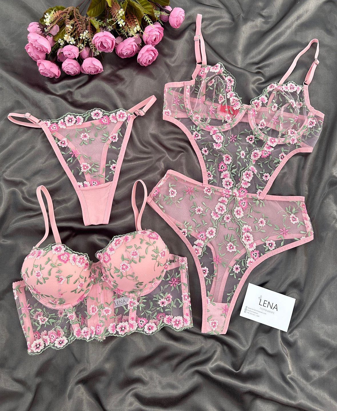 Red Lovely Night Suit & Bra Penty Set Combo for Women's